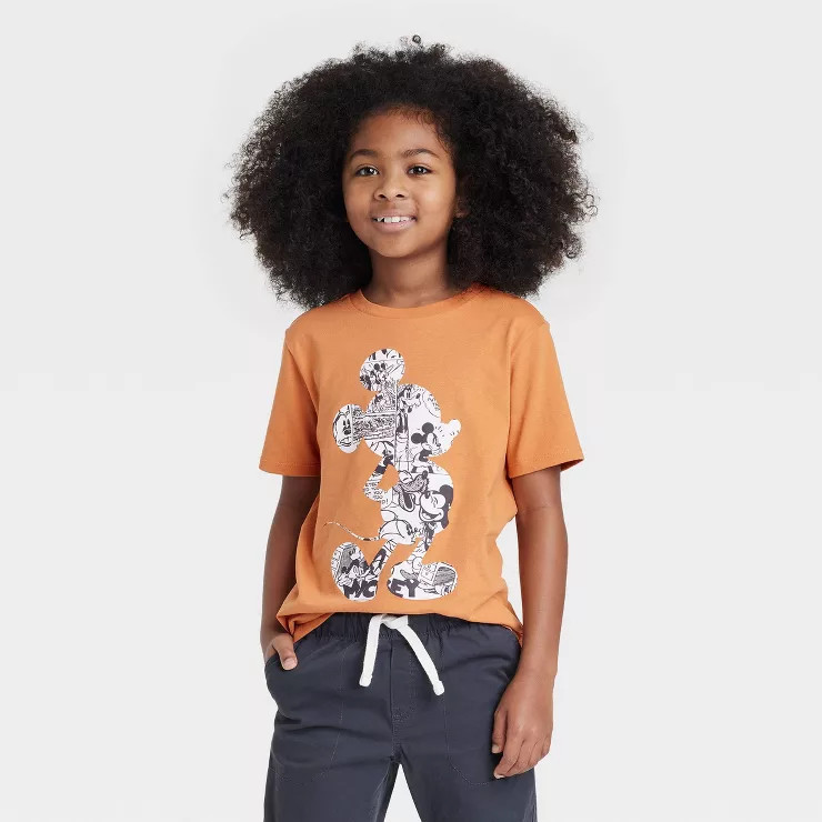 Boys' Mickey Mouse & Friends Short Sleeve Graphic T-Shirt - Orange | Target