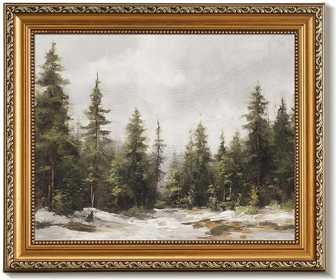 uniro Vintage Gold Framed Wall Art for Vintage Christmas Decor, Christmas Wall Decor Winter Holid... | Amazon (US)