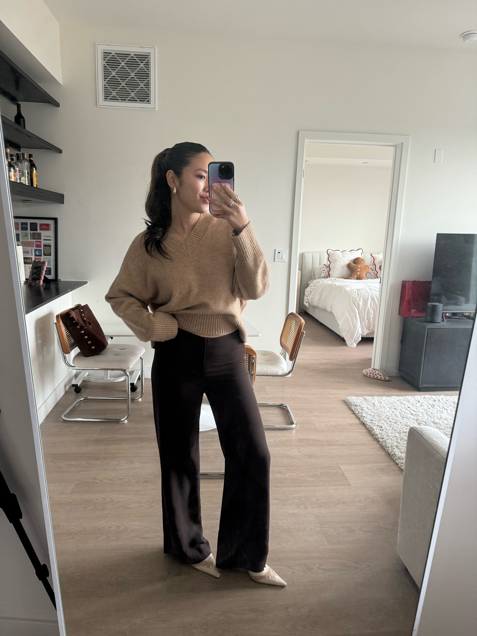 sweater is old zara, wearing 6 in pants 