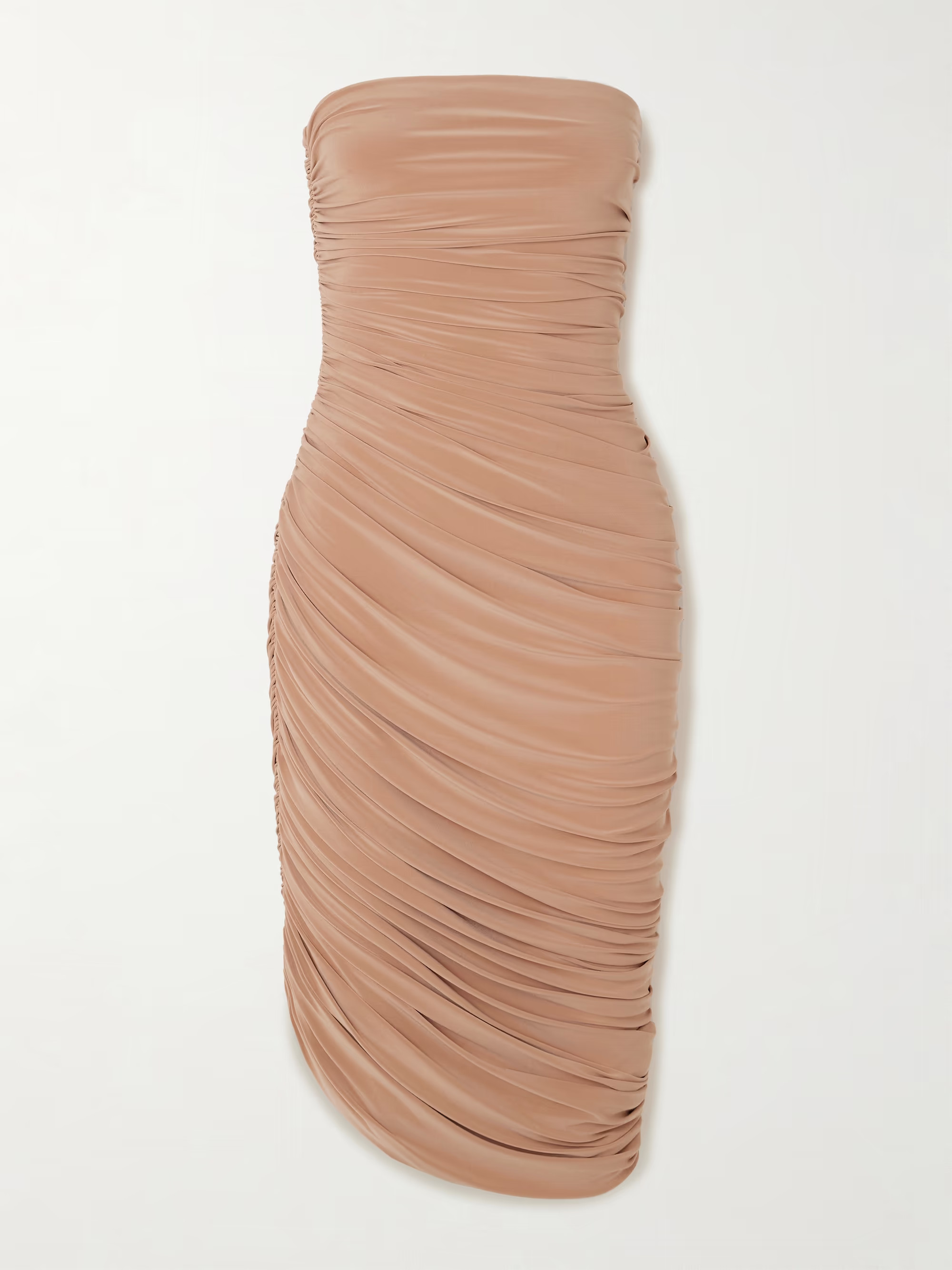Diana strapless draped stretch-jersey midi dress | NET-A-PORTER (UK & EU)
