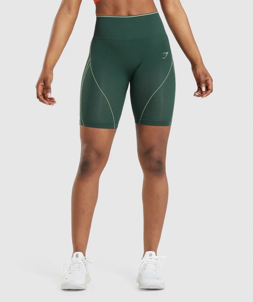 Gymshark Apex Seamless High Rise Short - Obsidian Green/Cucumber Green | Gymshark (Global)