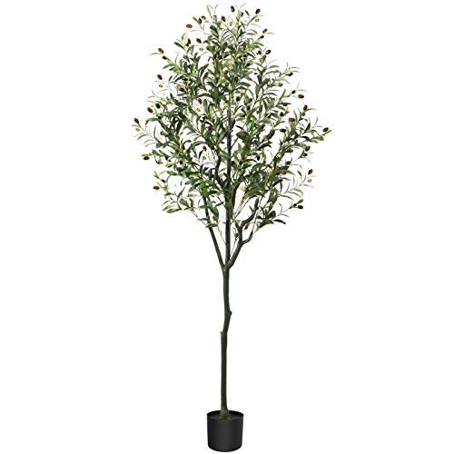 VIAGDO Artificial Olive Tree 4ft Tall Fake Potted Olive Silk Tree with Planter Large Faux Olive Bran | Amazon (US)