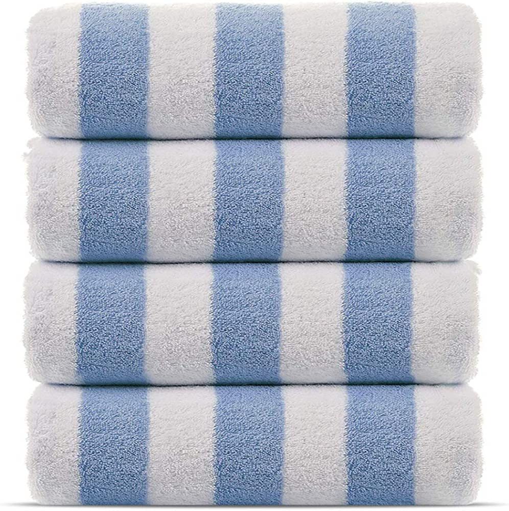 Chakir Turkish Linens Premium Quality 100% Cotton Turkish Cabana Thick Stripe Pool Beach Towels 4... | Amazon (US)