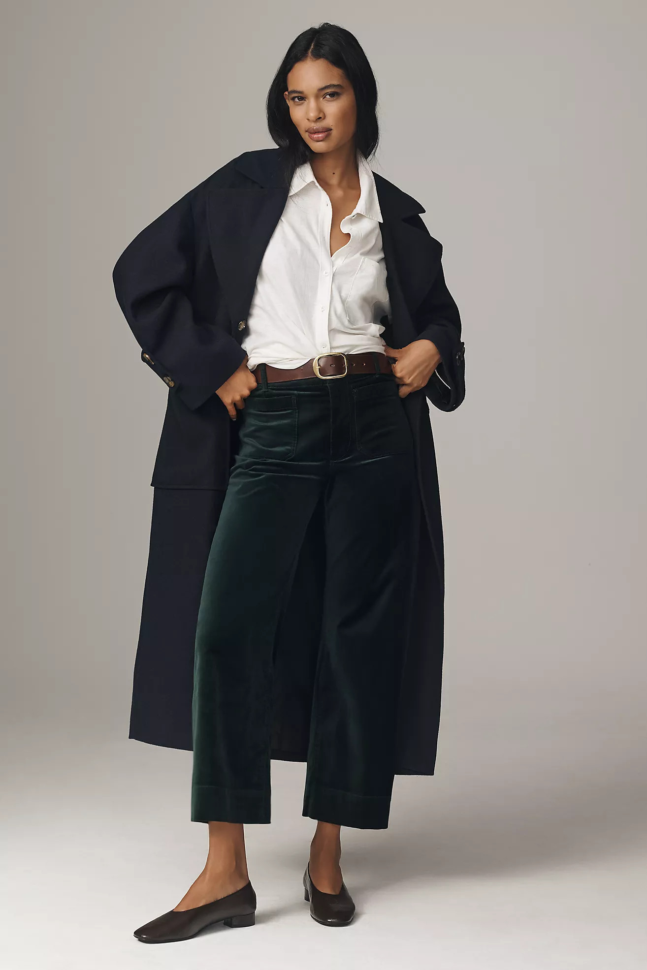 The Colette Cropped Wide-Leg Pants by Maeve: Velvet Edition | Anthropologie (US)