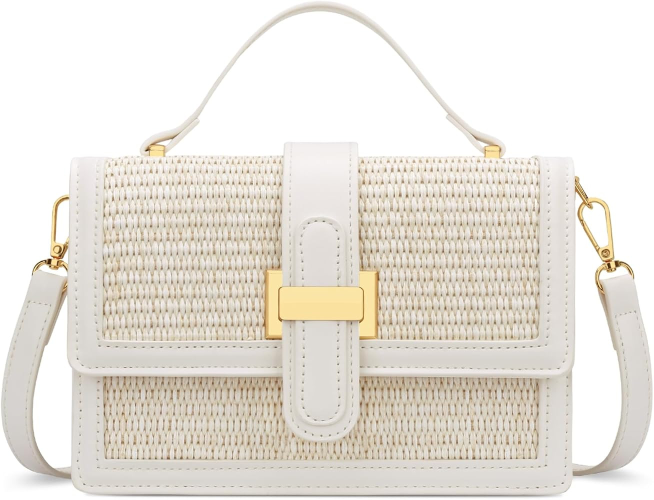 KKXIU Top Handle Straw Crossbody Bags for Women, Summer Straw Purses and Handbags Shoulder Clutch... | Amazon (US)