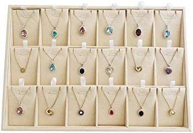 Beige Velvet Jewelry Display Box Tray Pendant Necklace Stackable Trade Show Store Multi Function ... | Amazon (US)