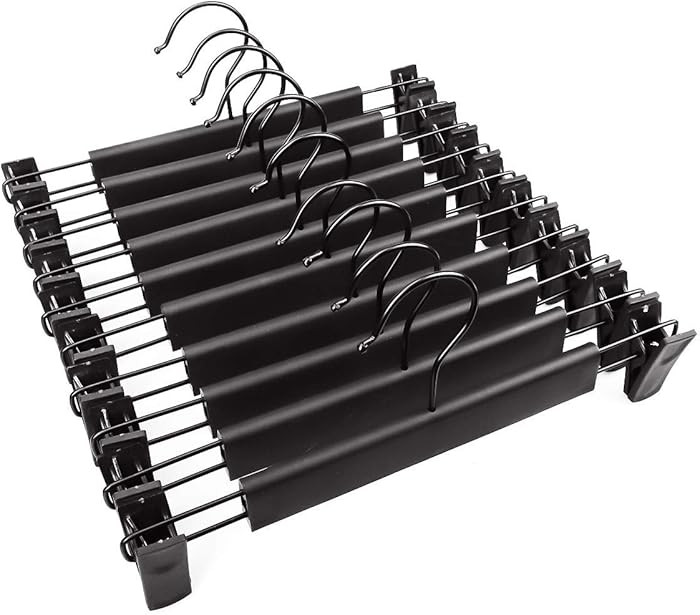 10 Pack Pants Hangers with Adjustable Non-Slip Clips Anti-Rust Hanging Hook for Trouser,Skirts,Je... | Amazon (US)