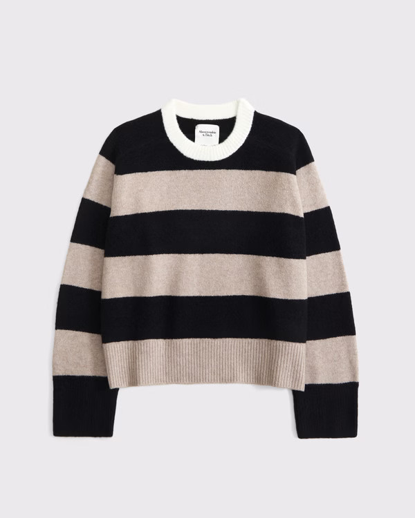 Women's The A&F Madeline Striped Crew Sweater | Women's New Arrivals | Abercrombie.com | Abercrombie & Fitch (US)