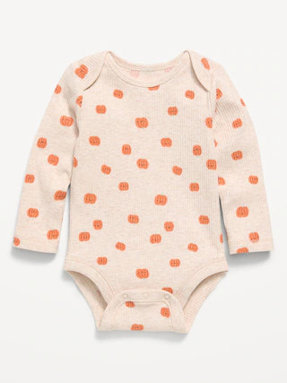 Printed Unisex Long-Sleeve Ribbed Bodysuit for Baby | Old Navy (US)