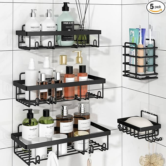 Liuoud Shower Caddy, 5 Pack Shower Organizer Rack for Inside Shower, Large Capacity, Durable Stai... | Amazon (US)