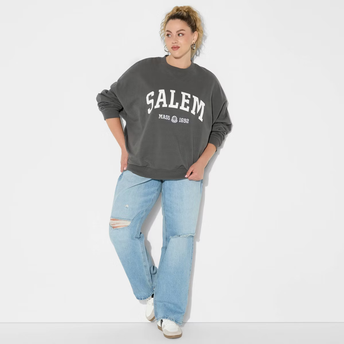 Women's Salem Graphic Sweatshirt - Gray | Target