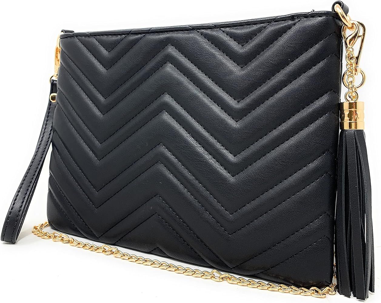 lola mae Women's Wristlet Handbags Simple Quilted Small Clutch Crossbody Bag | Amazon (US)