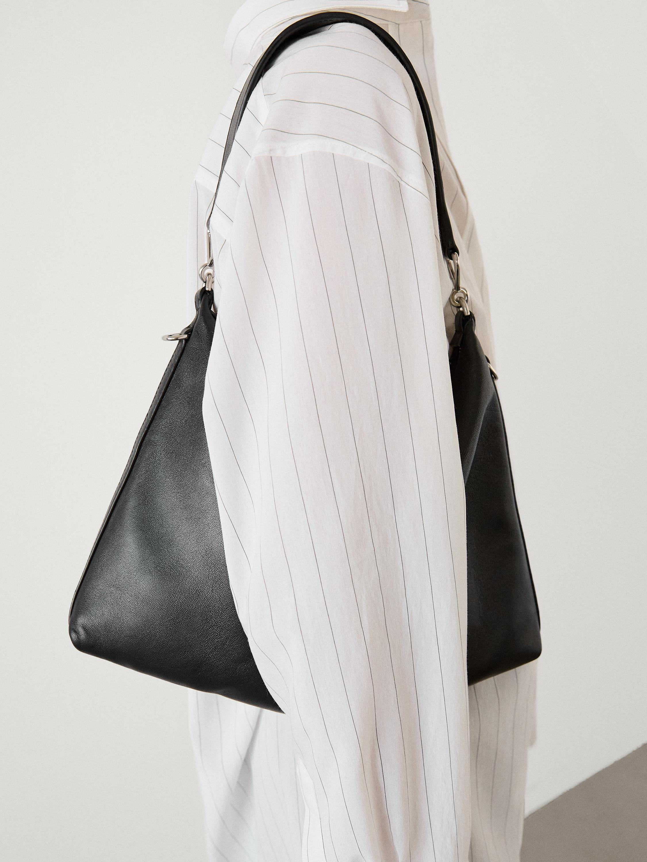 Nappa leather bag with double strap | Massimo Dutti US