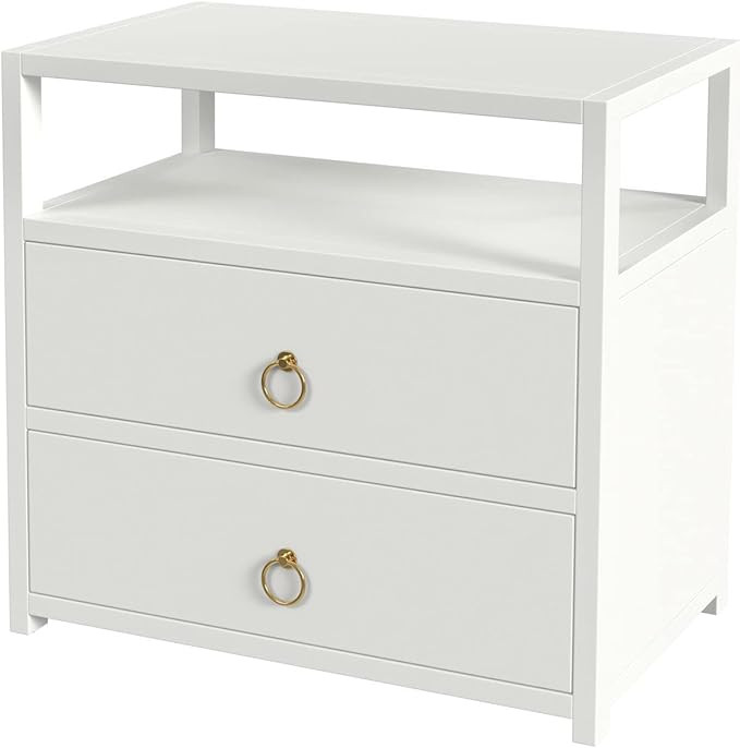 Butler Specialty Lark White 2 Drawer Wide Nightstand | Amazon (US)