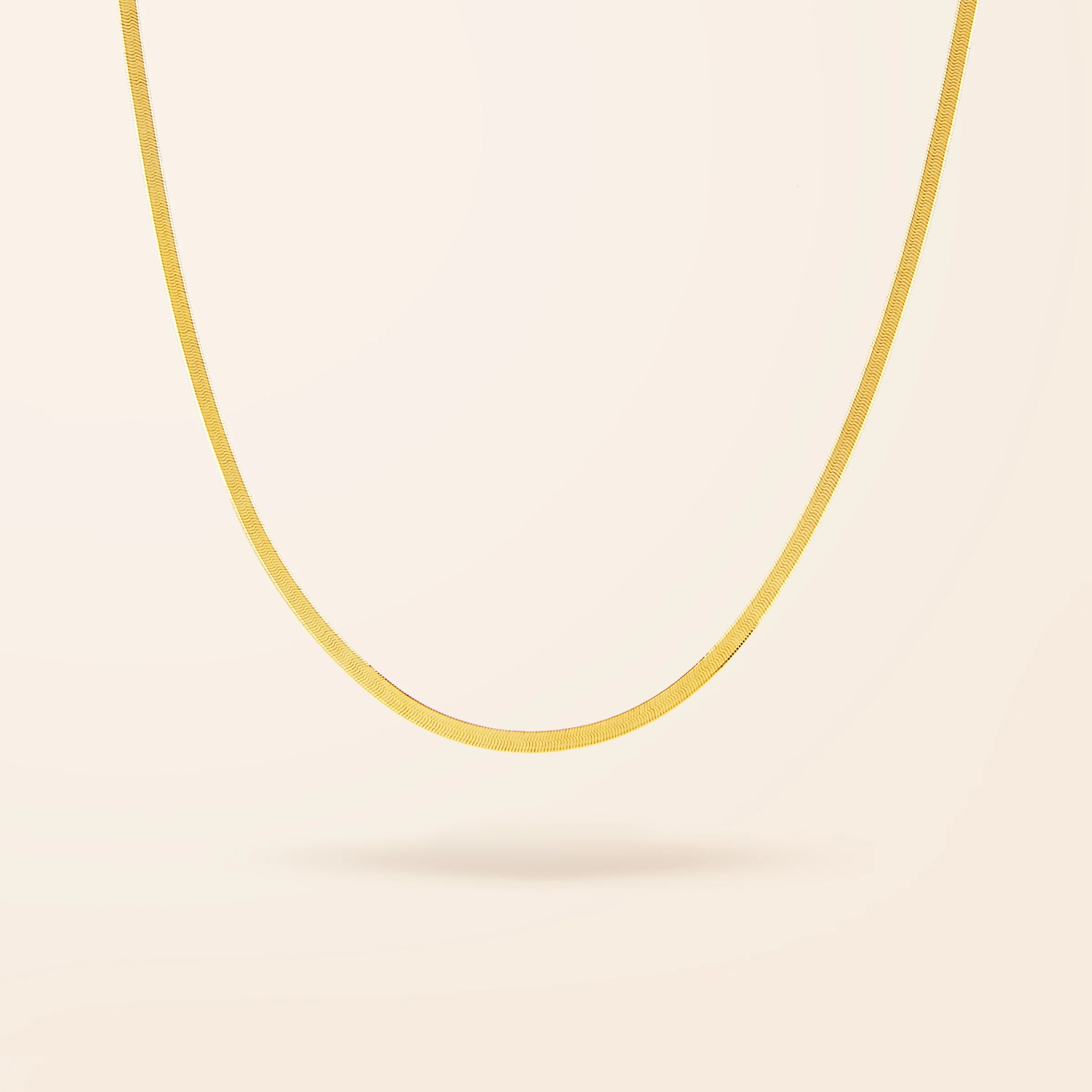 10K Gold Herringbone Necklace | Van Der Hout Jewelry