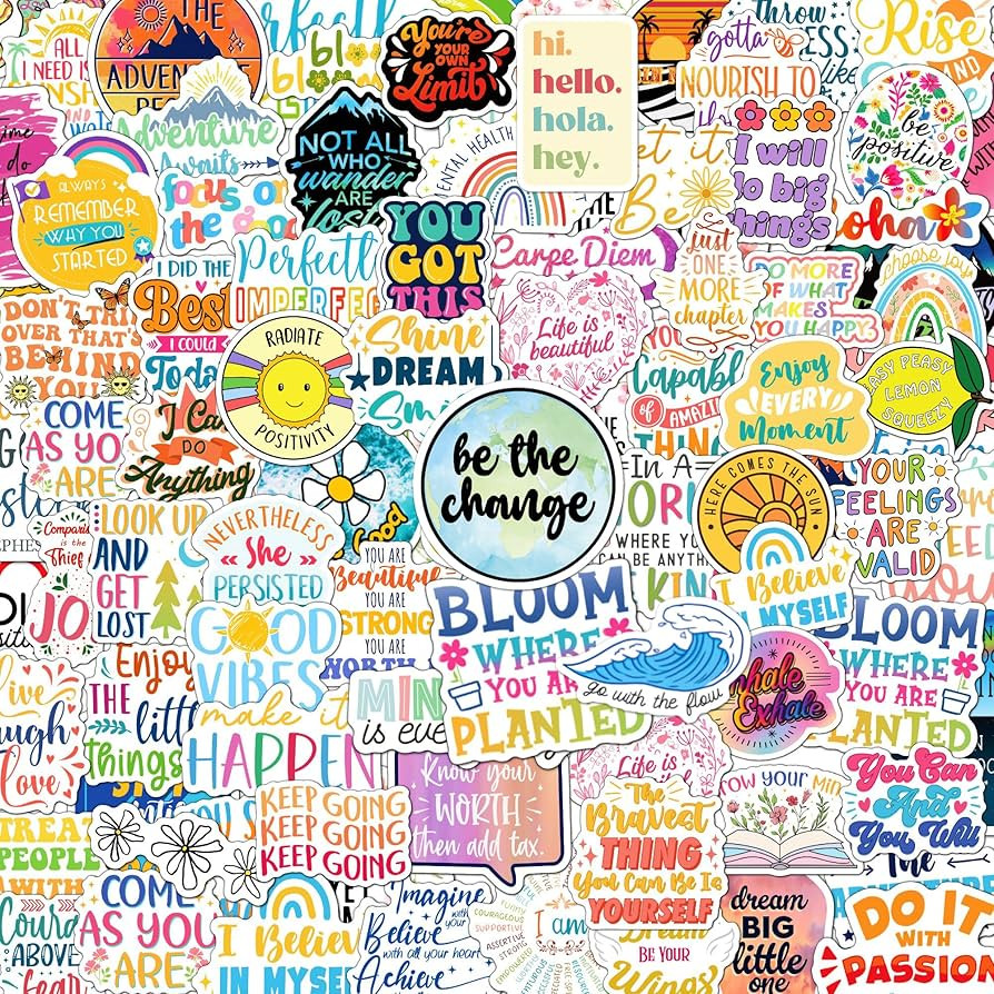 300PCS Affirmation Stickers, Holographic Motivational Sticker Pack, Positive Journal Encouraging ... | Amazon (US)