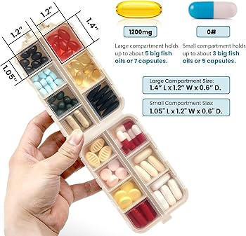 3 Pack, 14 GRIDS Travel Pill Organizer Box with Labels - Travel Medicine Case Kit - Pocket Daily ... | Amazon (US)