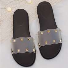 Studded Decor Clear Slide Sandals | SHEIN