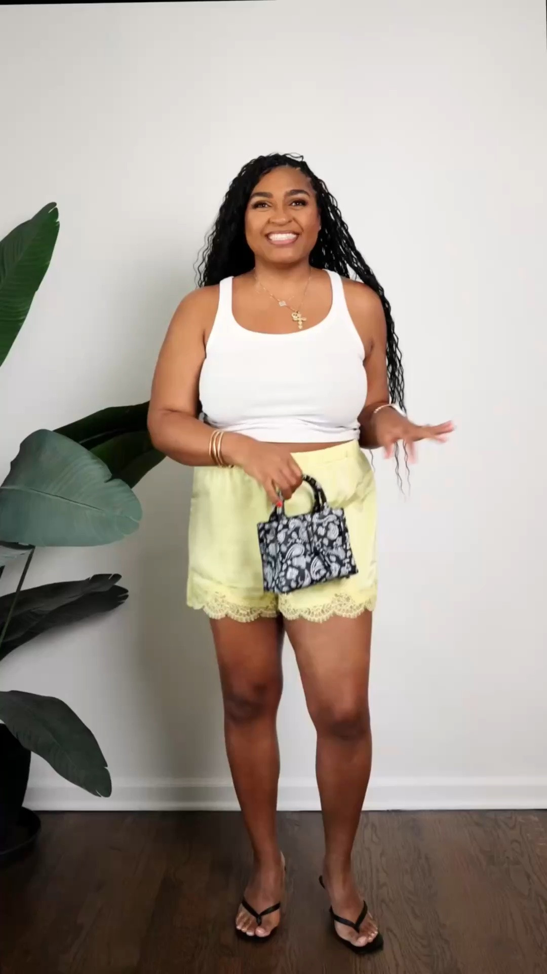 10 Days of Summer Outfits- Day One: Lace Shorts

Lace shorts and butter yellow are trending right now, so I had to have this pair. When it comes to lace shorts, adding contrasting colors and textures will keep your outfit from looking like pjs.

#ootd #laceshorts #momstyle #midsizeblogger