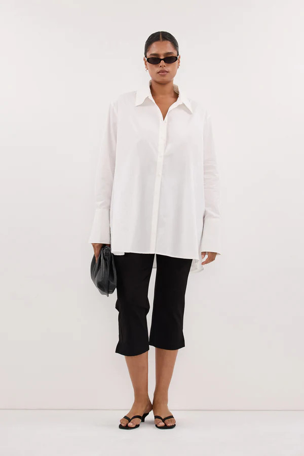RAE WHITE LIGHT WEIGHT COTTON SHIRT | DISSH