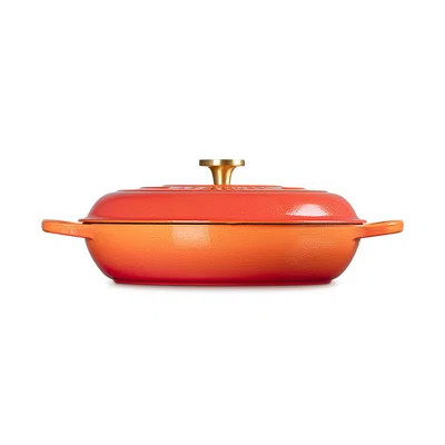 Le Creuset Signature Round Braiser With Crucible Knob, 5 Qt. - Flamme Dorée | Wayfair North America