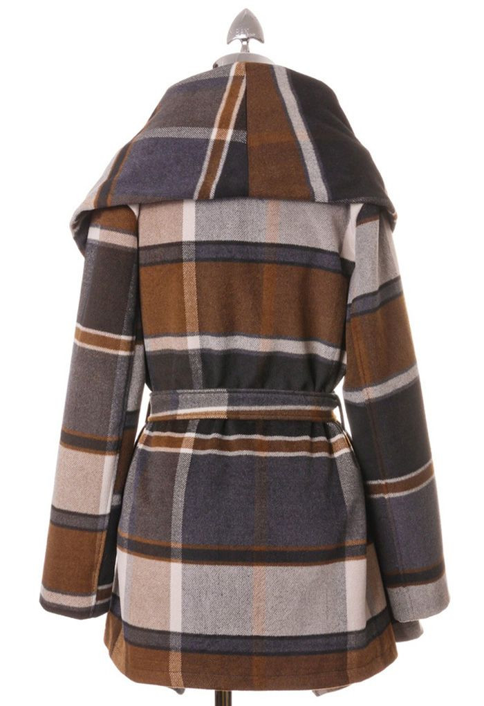Prairie Check Rabato Coat by Chic+ | Chicwish