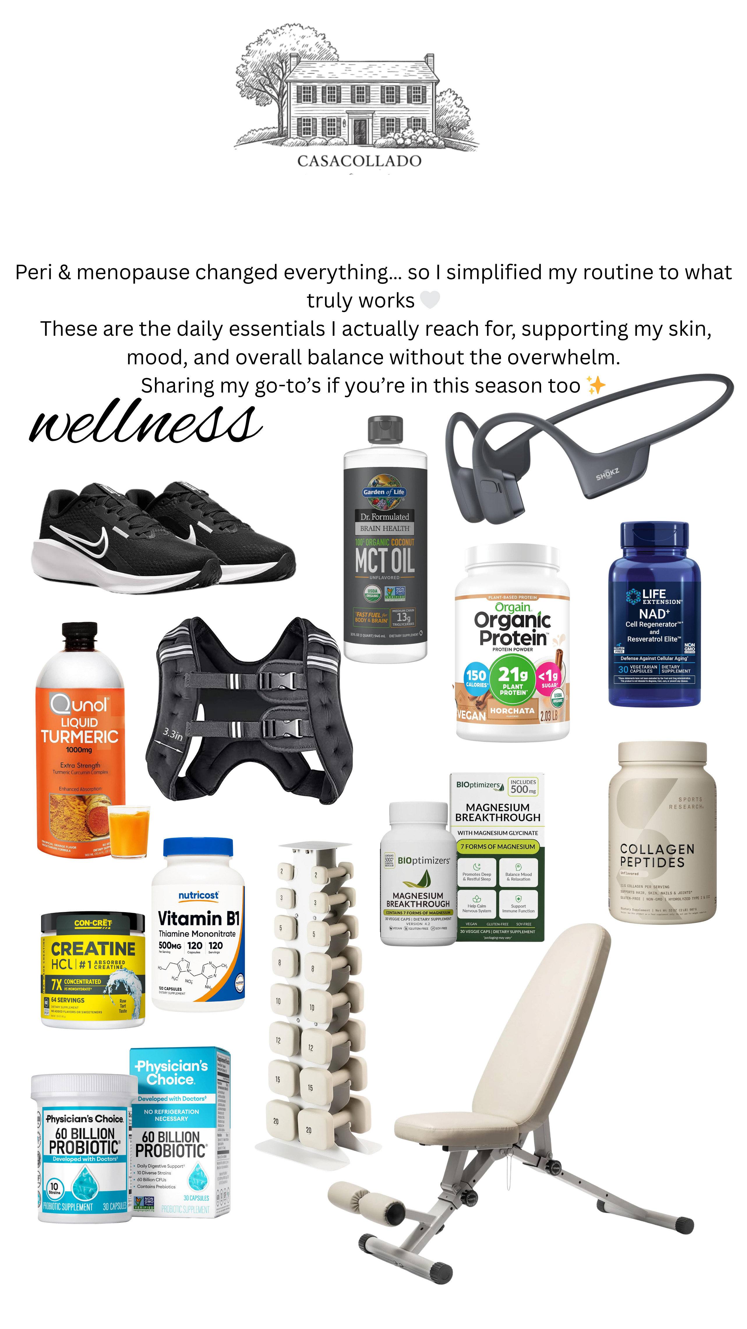 Peri & menopause changed everything… so I simplified my routine to what truly works 🤍
These are the daily essentials I actually reach for to support my skin, mood, and overall balance without the overwhelm.

Sharing my go-tos if you’re in this season too ✨ 

 #LTKfitnessgoals #LTKselfcare #LTKOver40