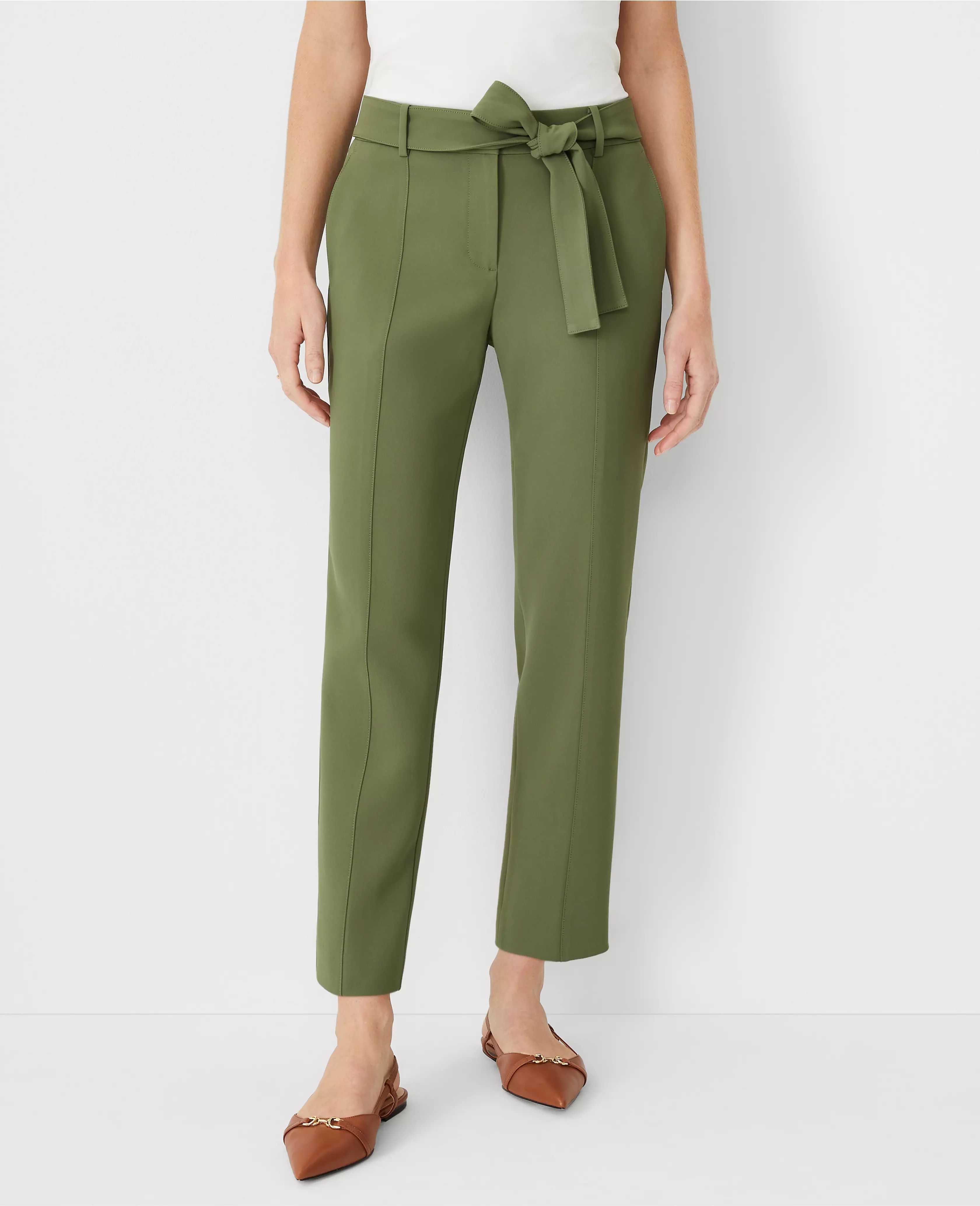 The Tie Waist Ankle Pant in Crepe | Ann Taylor (US)