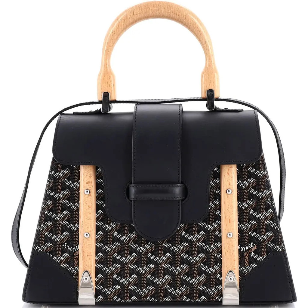 Pre-Owned Goyard Saigon Top Handle Bag Coated Canvas with Leather PM in Black at Nordstrom, Size Small | Nordstrom