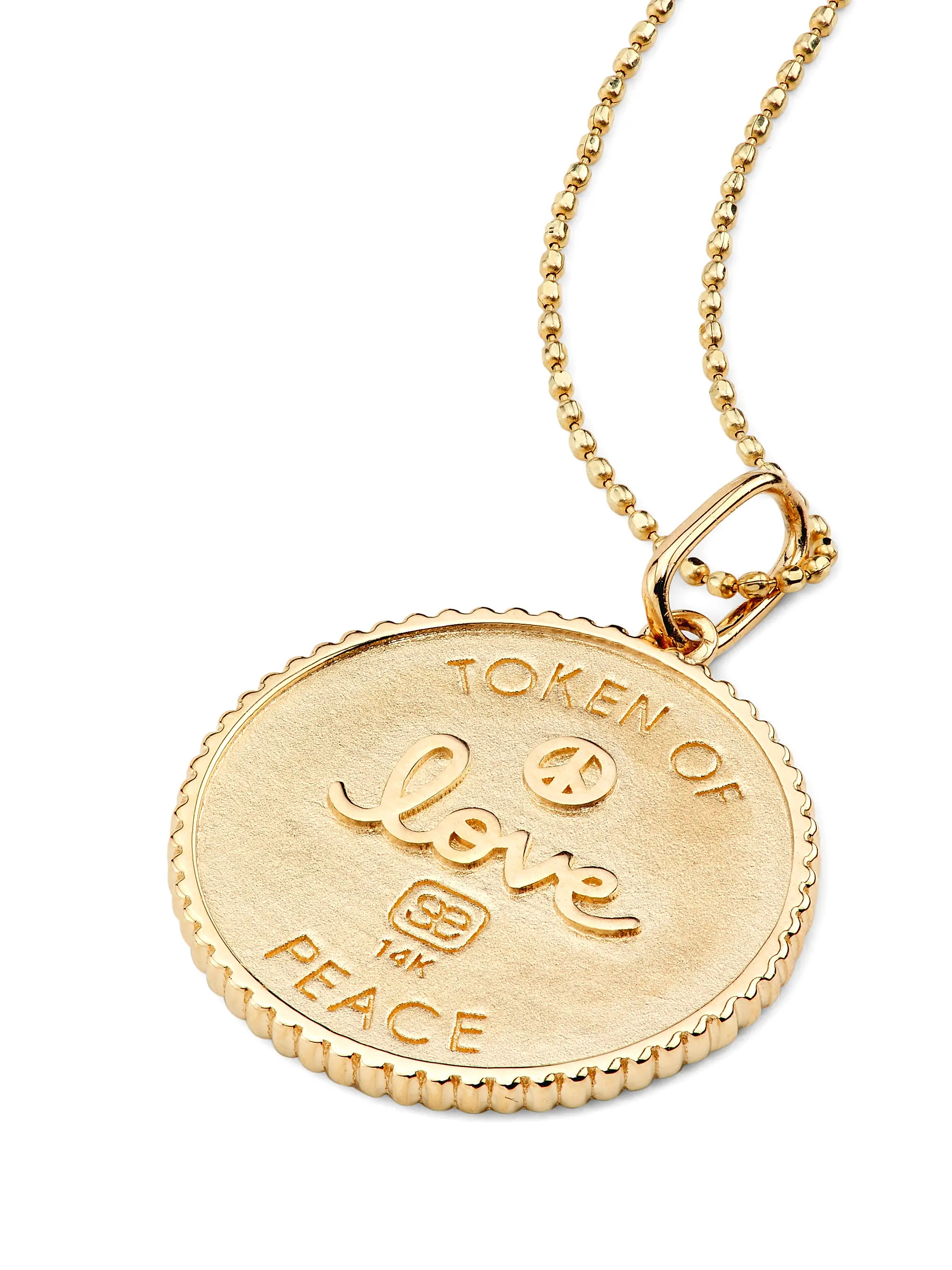 Under The Sea Small 14K Yellow Gold & 0.298 TCW Diamond Sand Dollar Coin Necklace | Saks Fifth Avenue