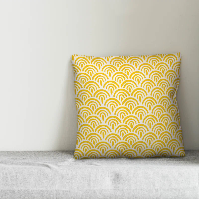 Abstract Scallop Outdoor Square Pillow | Wayfair North America