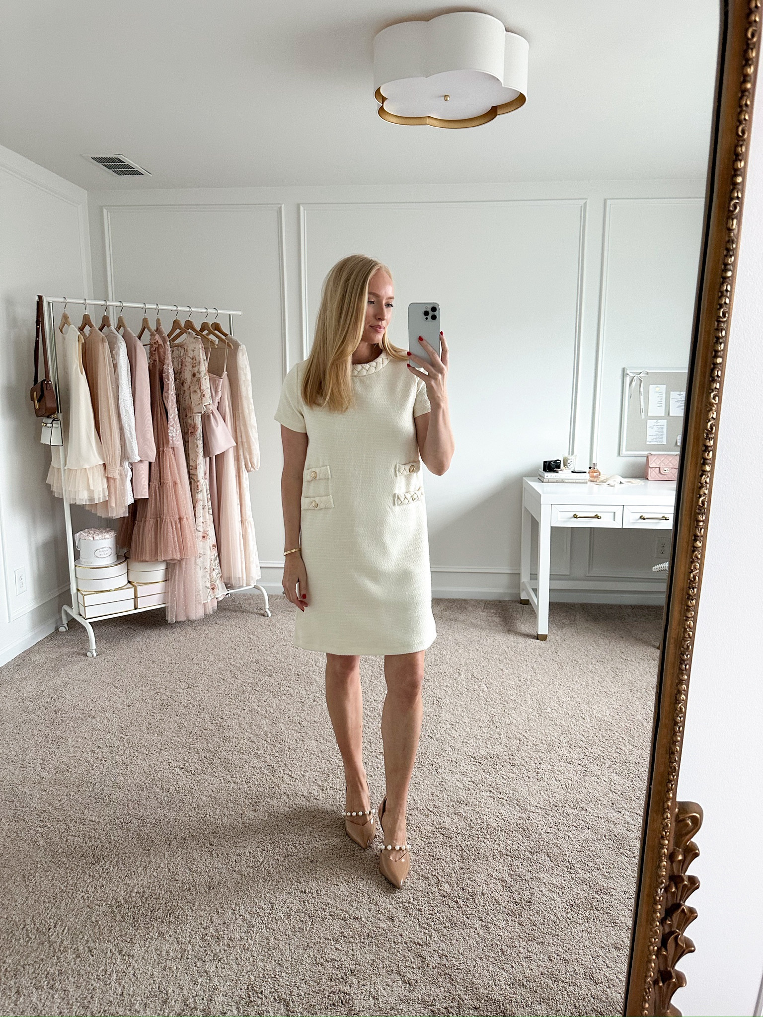 Pearl white tweed Jackie dress