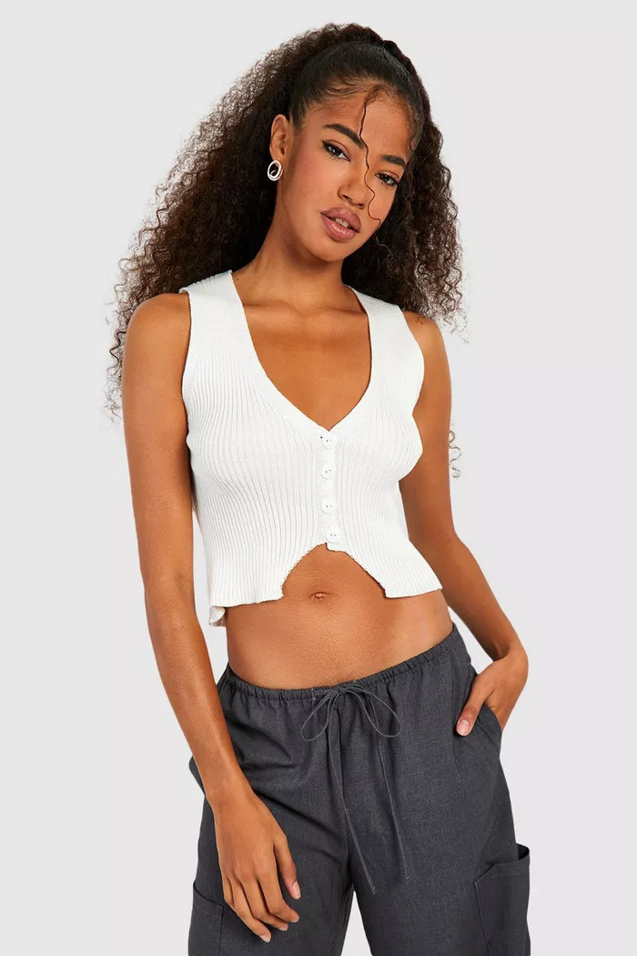 Rib Knitted Waistcoat | Boohoo.com (UK & IE)