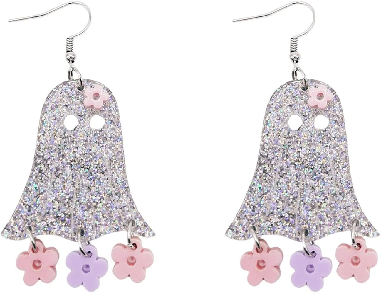 Halloween Earrings for Women Cute Flower Ghost Earrings Acrylic Hallowmas Costume Cosplay Dangle ... | Amazon (US)