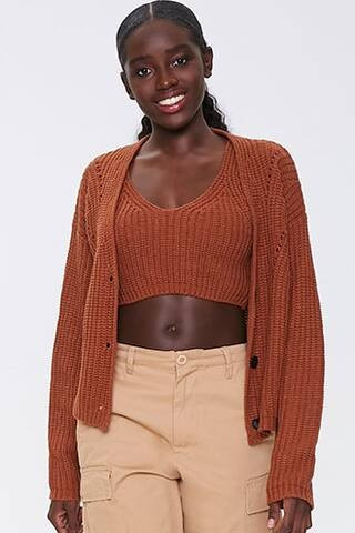Cropped Tank Top & Cardigan Set | Forever 21 (US)