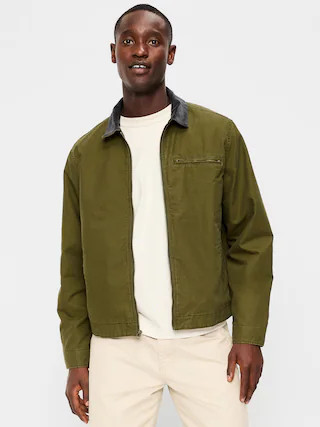 Cropped Canvas Barn Jacket | Old Navy (US)