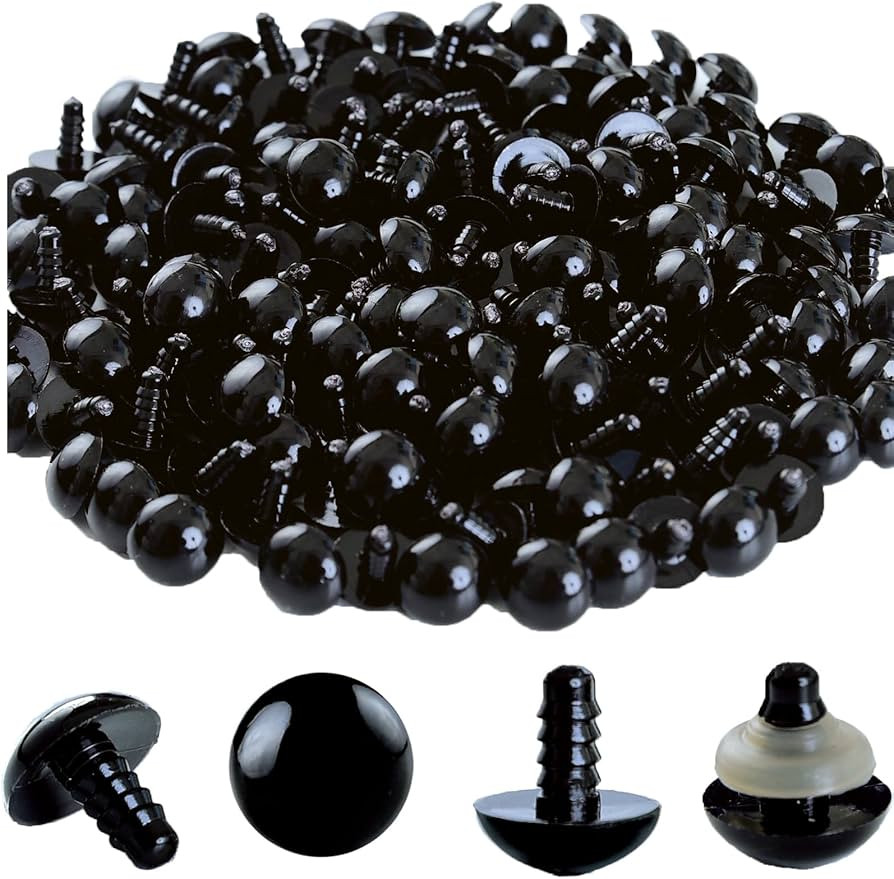 Zhbrchz 160pcs 14mm Black Plastic Safety Eyes Crafts Safety Eyes with Washers for Amigurumi Croch... | Amazon (US)