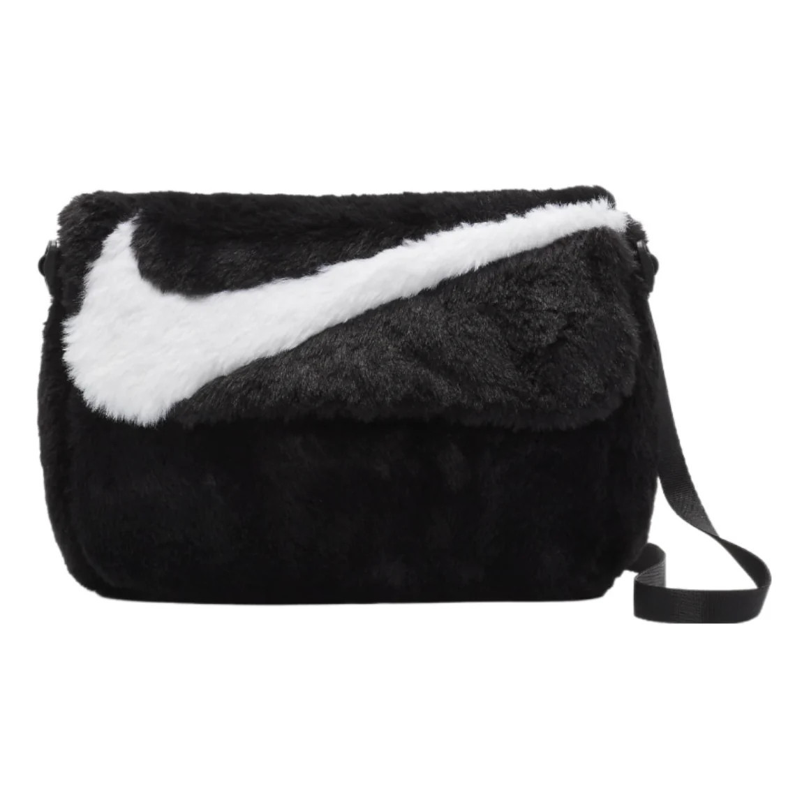 Nike Sportswear Futura 365 Faux Fur Crossbody Bag 1L 'Black White' | KICKS CREW
