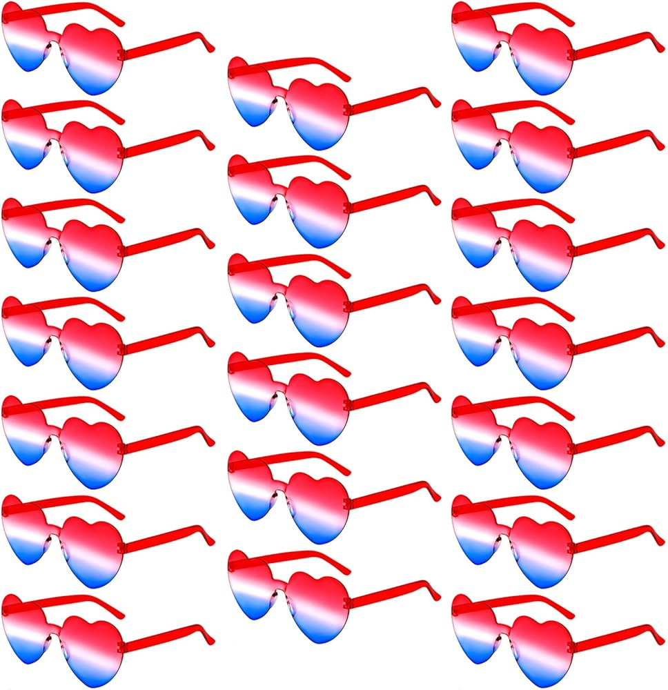 20 Pairs Heart Shaped Sunglasses Bulk, Colorful Rimless Fun Heart Sunglasses for Women Party Favo... | Amazon (US)