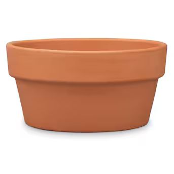 Pennington Round 8.5-in W x 4.25-in H Orange Clay Planter | Lowe's