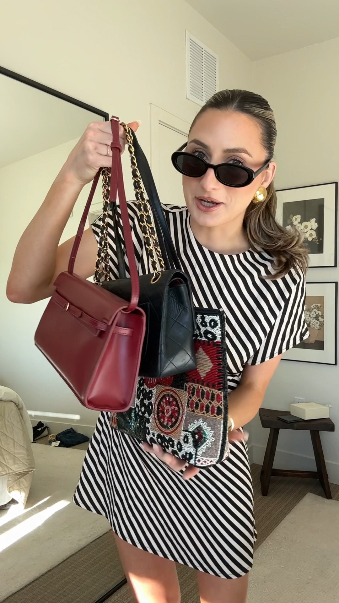 only a few sandals left in stock!! get your true size. 

black bag: chanel
red bag: verafird
beaded bag: thrifted (chicos)

#summerdress #goldjewelry #blacksandals #chunkysandals #leathersandals #stripeddress #minidress #europeoutfit


#LTKStyleTip #LTKShoeCrush #LTKFindsUnder50