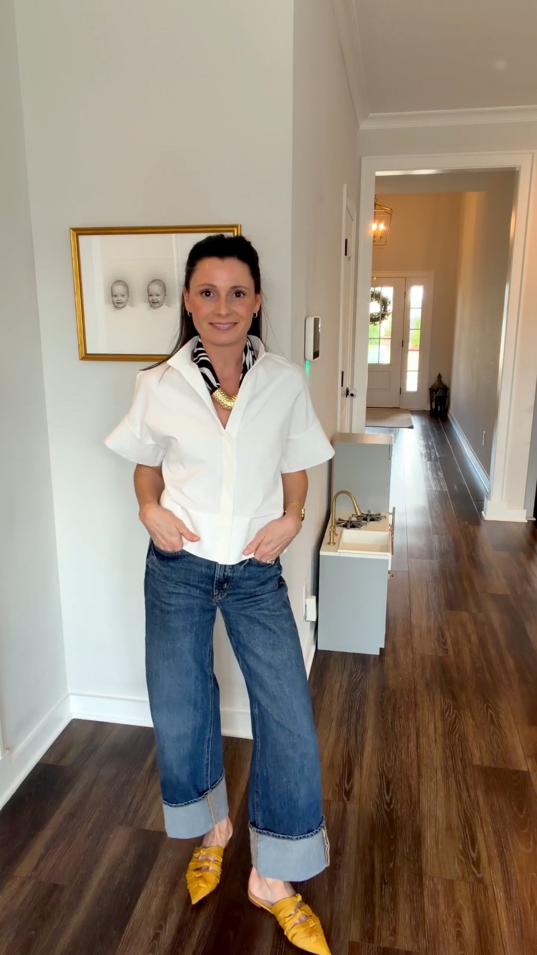 Classic neutral outfit with a polished twist.  High-end look without the high-end price 🤍

This top is a Tuckernuck-inspired find but a fraction of the price and currently on sale! I’m in a small and the quality feels so high-end.

Jeans are an 00- structured, wide leg, and so flattering.

Necklace is @thewillowtree 
It’s gorgeous and I get comments on it every time I wear it!

Everything linked here!


#LTKmomlife #LTKgrwm #LTKSaleAlert