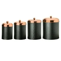 Ashby Copper Black Metal Canister, Assorted Set of 4 | Walmart (US)