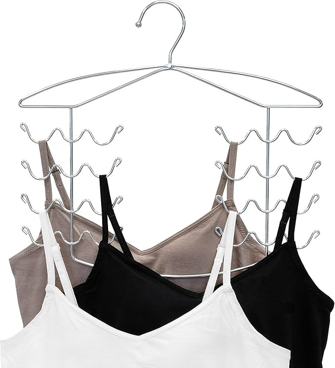 CAXXA 2 PK - Chrome Women's Bra Sport Tank Camisole Top Swim Suit Strap Dress Hanger Closet Organ... | Amazon (US)