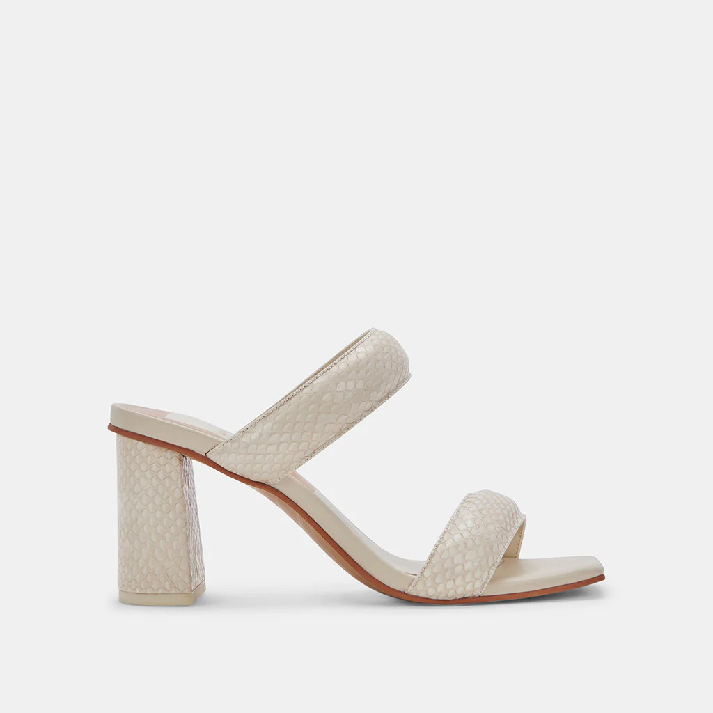 PASCOE HEELS IVORY EMBOSSED STELLA | DolceVita.com