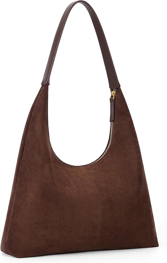 Lushandy Brown Suede Purse Faux Suede Tote Bag Leather Hobo Bags for Women Slouchy Hobo Bag Fall ... | Amazon (US)