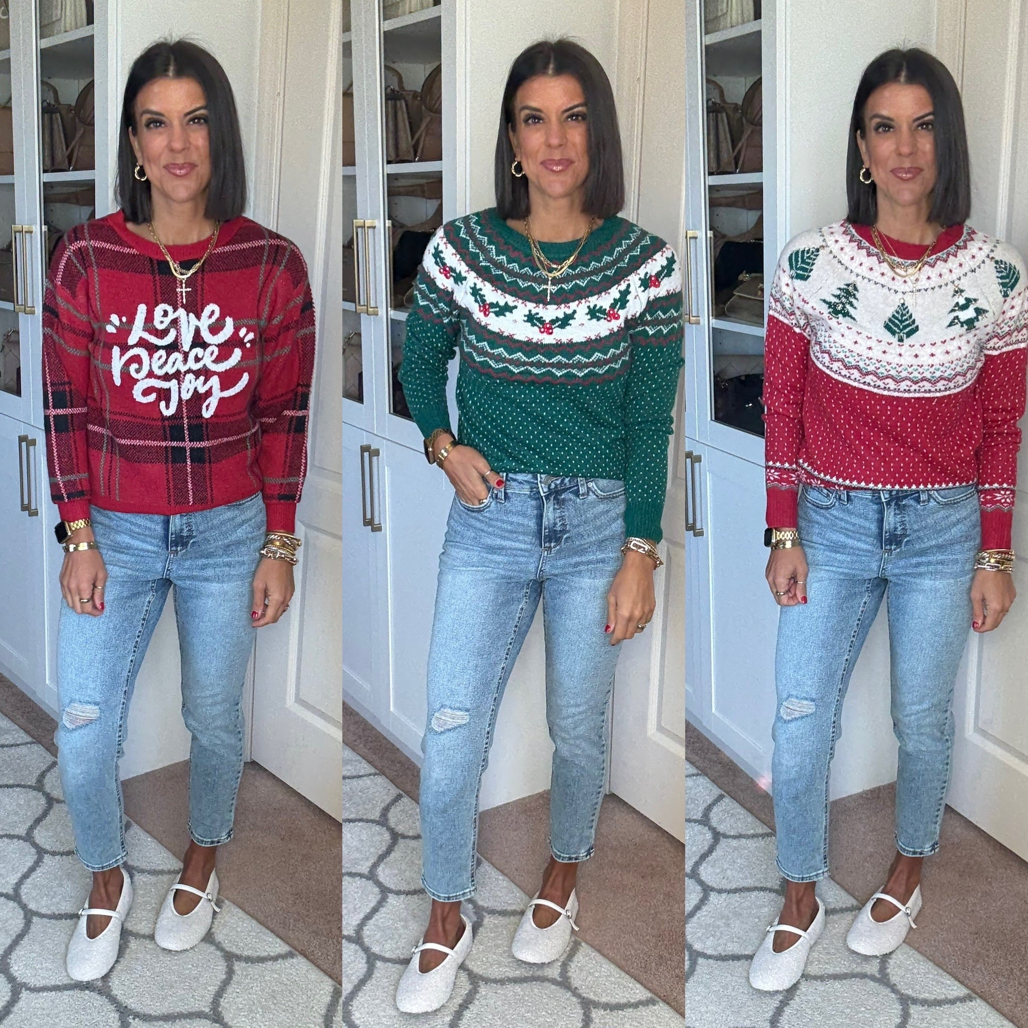 The cutest Walmart Christmas sweaters! I’m in size small. Size 2 in jeans 

#LTKSeasonal #LTKFindsUnder100 #LTKHoliday