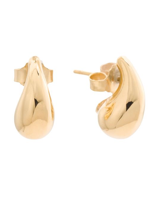 Made In Italy 14kt Gold Mini Bean Earrings | TJ Maxx