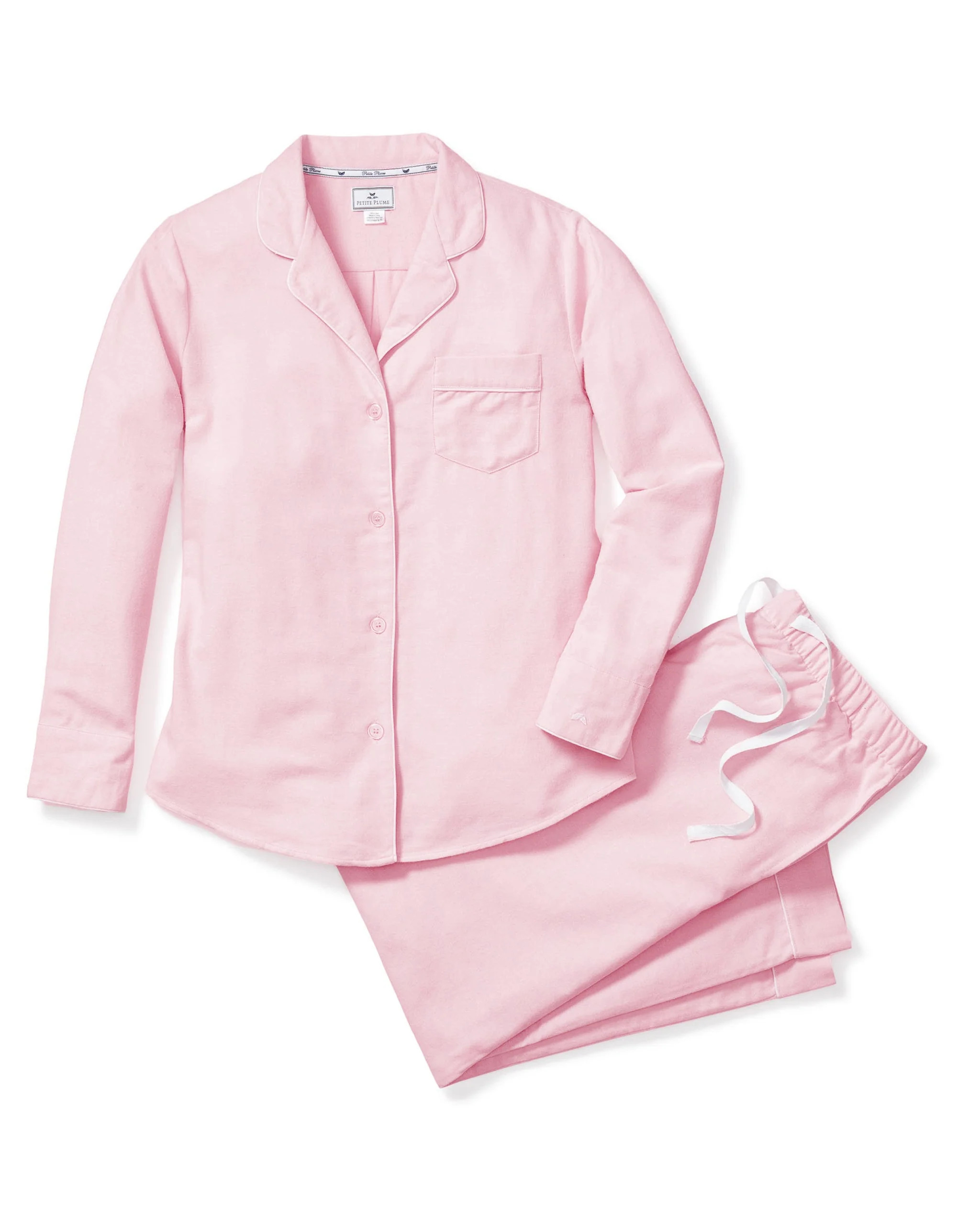 Women's Flannel Pajama Set in Pink | Petite Plume