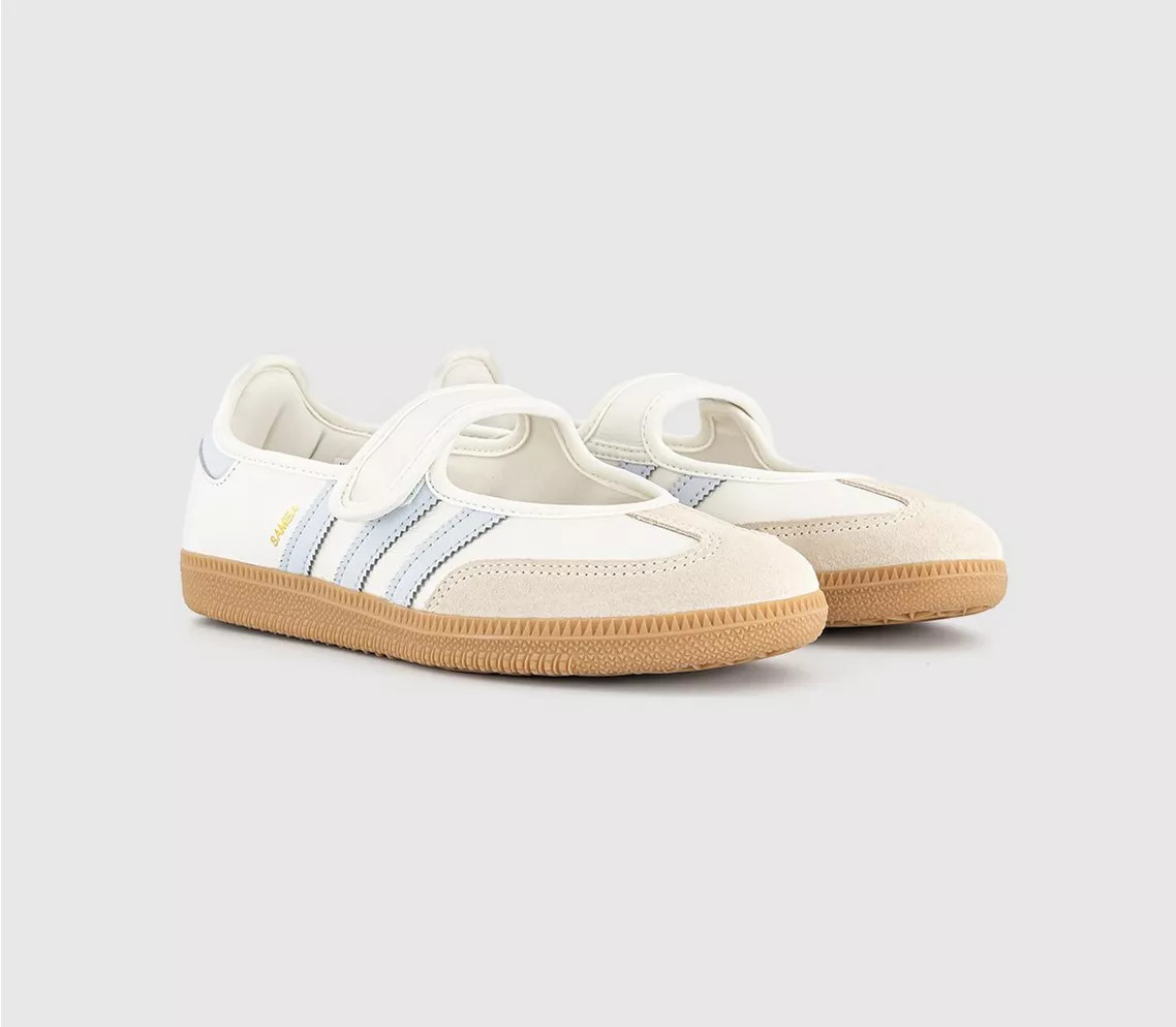 adidas Samba Jane Ballet Trainers Cloud White Gum Halo Blue - adidas Samba | Office Shoes (UK)